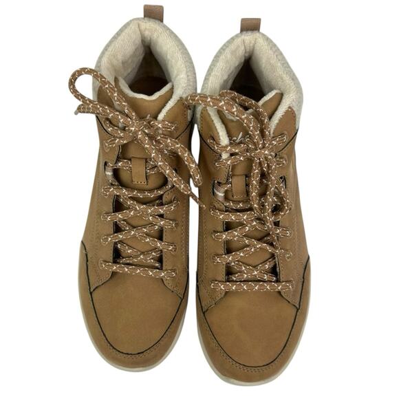 Skechers Ultra Flex 2.0 Lace Up Ankle Boot Chestnut Size 9 Faux Fur Lining - Picture 4 of 7